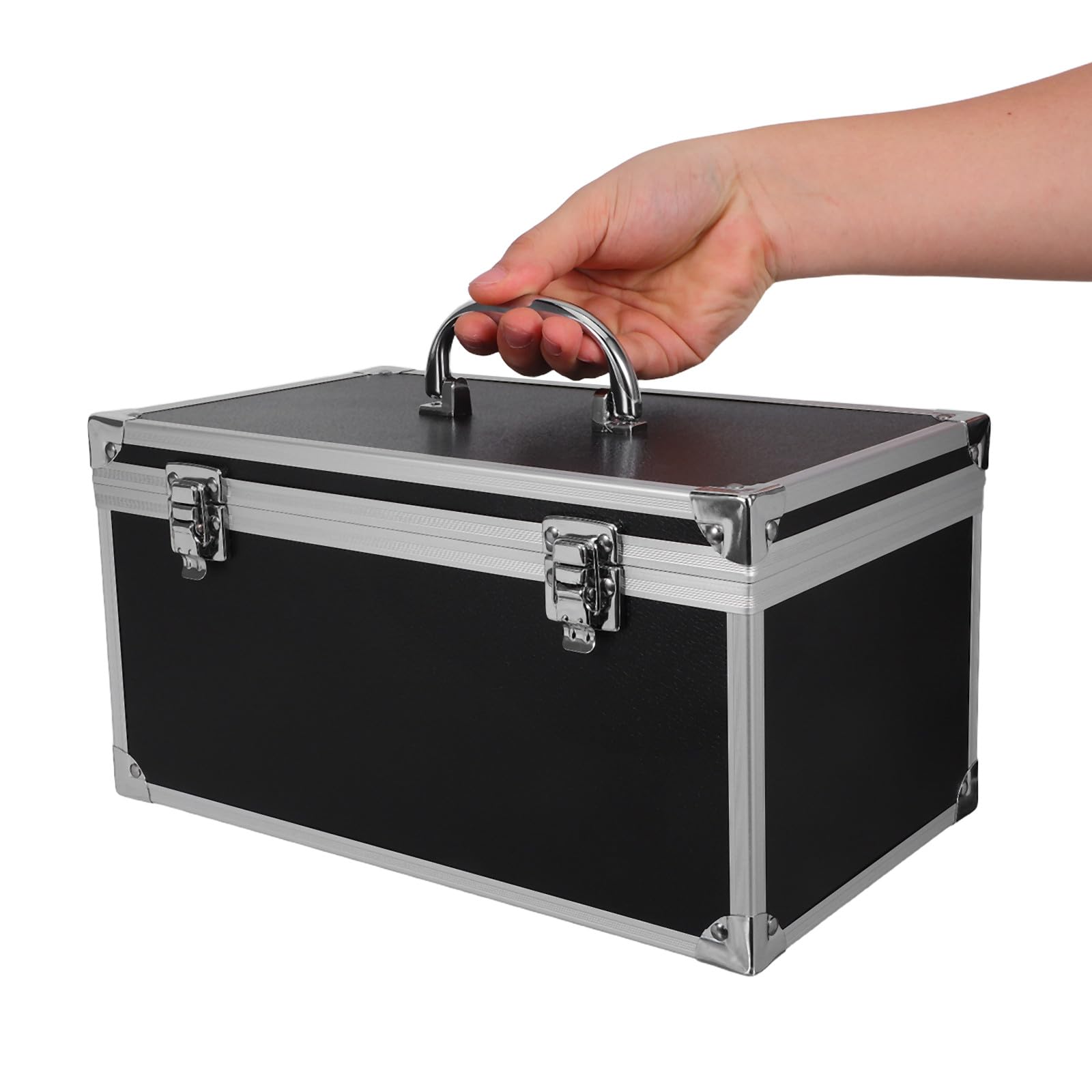 Housoutil Cassetta degli Attrezzi in Lega di Alluminio Imbottita Maniglia Antiscivolo Valigetta Porta Utensili Rigida 29X16X15 CM per Trasporto e Organizzazione in Casa Ufficio e Viaggi