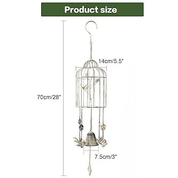 Amazon.com : Sungmor Birdcage Wind Chimes for Outside, Wall