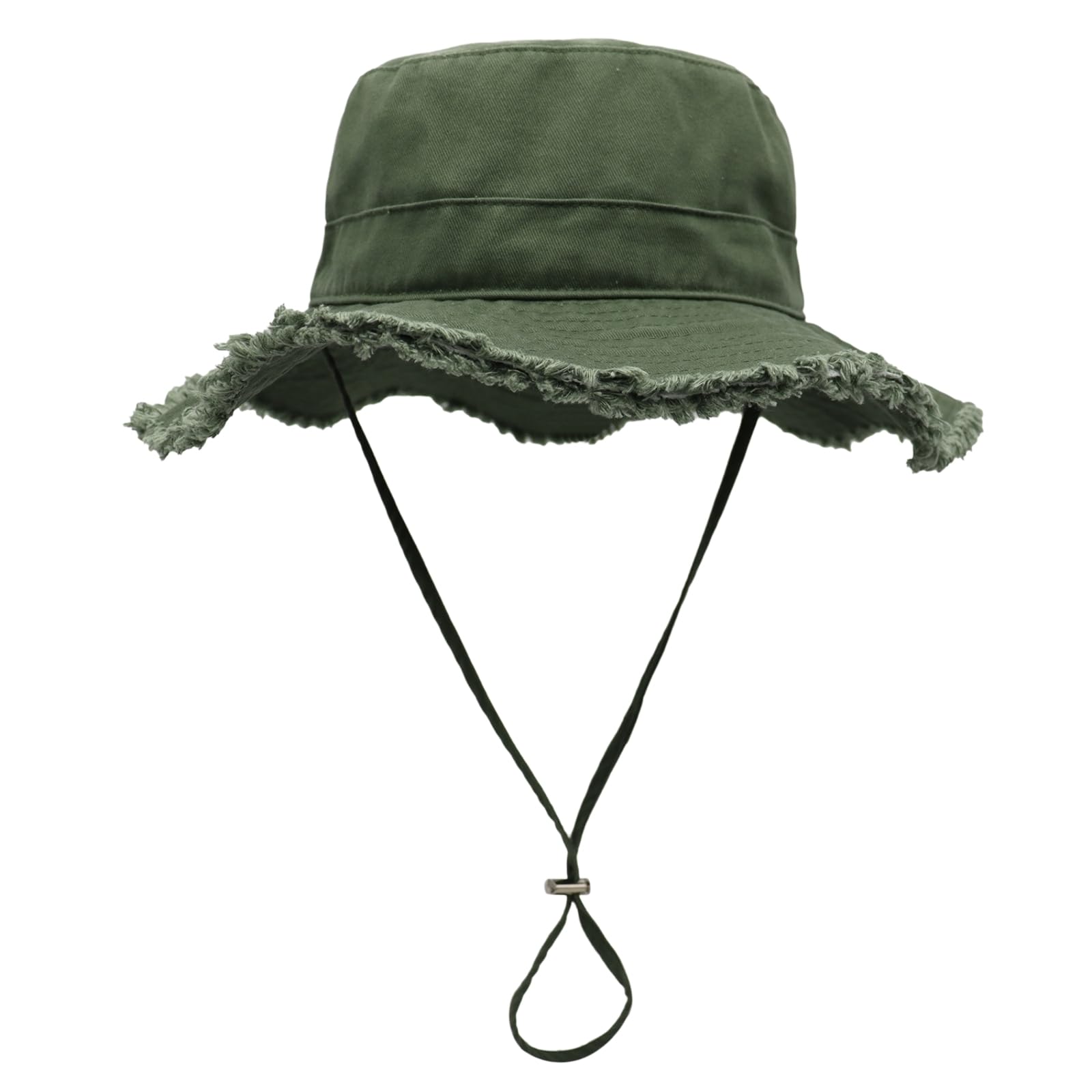 Chapeau de pêcheur femmes UPF50+ en coton vert olive taille 56-60cm