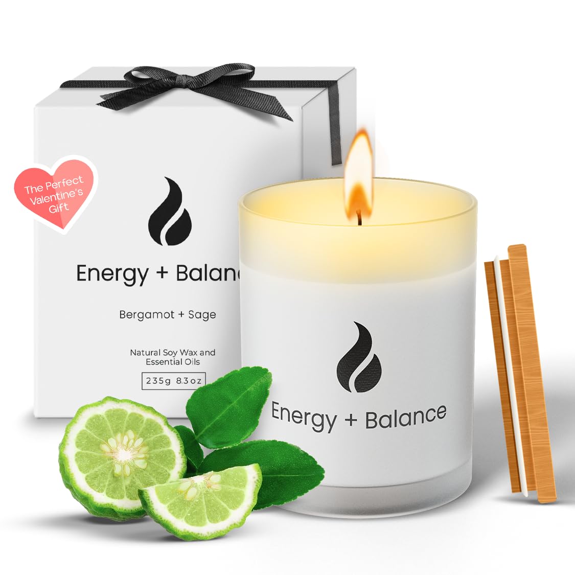 - Natur IX Cleansing Scented Candles for Home | Sage & Palo Santo | Natural Non Toxic Soy Candles with Essential Oils | 50 H Long Burning | (Energy + Balance | Bergamot & Sage)