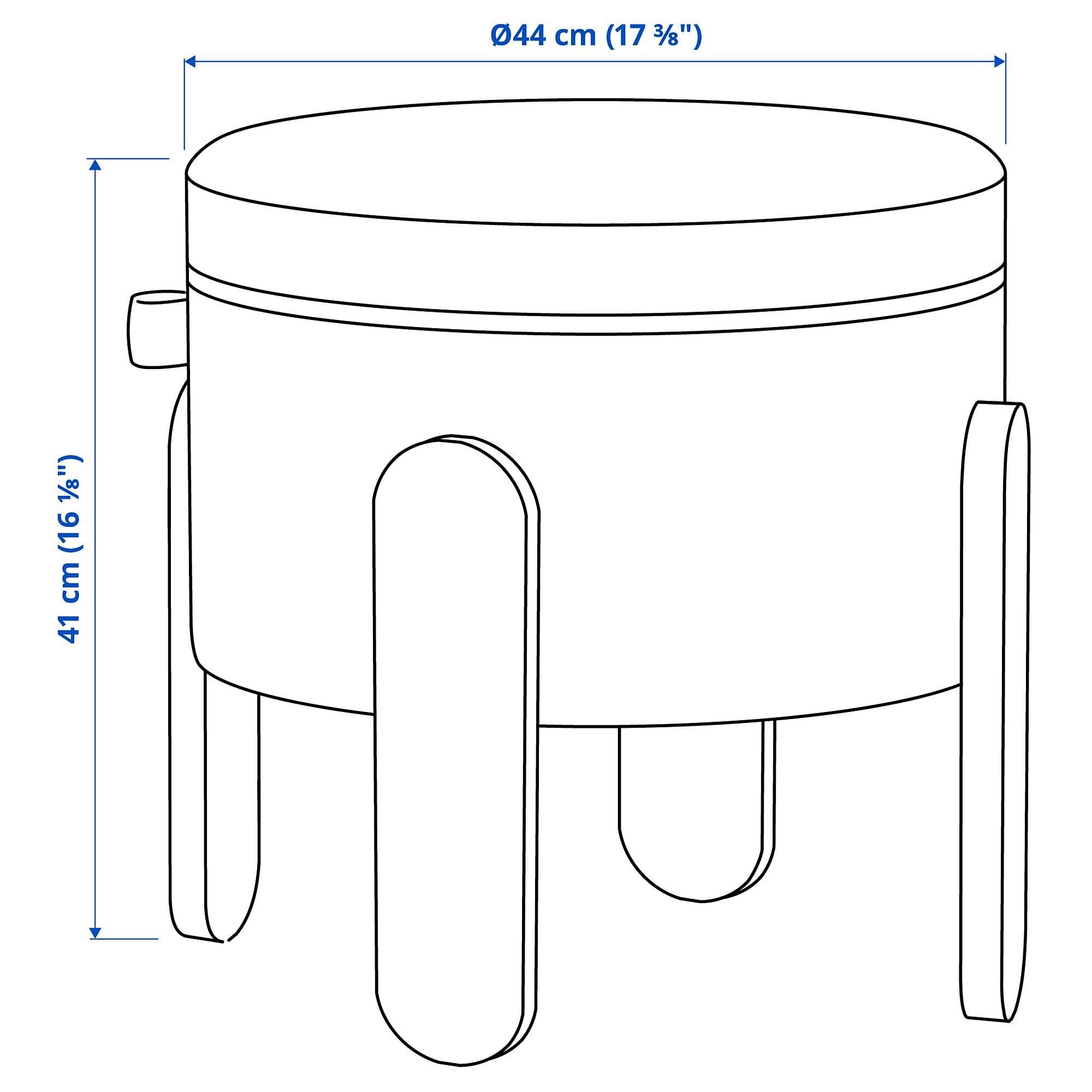 ProTuning FÖRLUNDA Pouf, con contenitore/Tonerud grigio