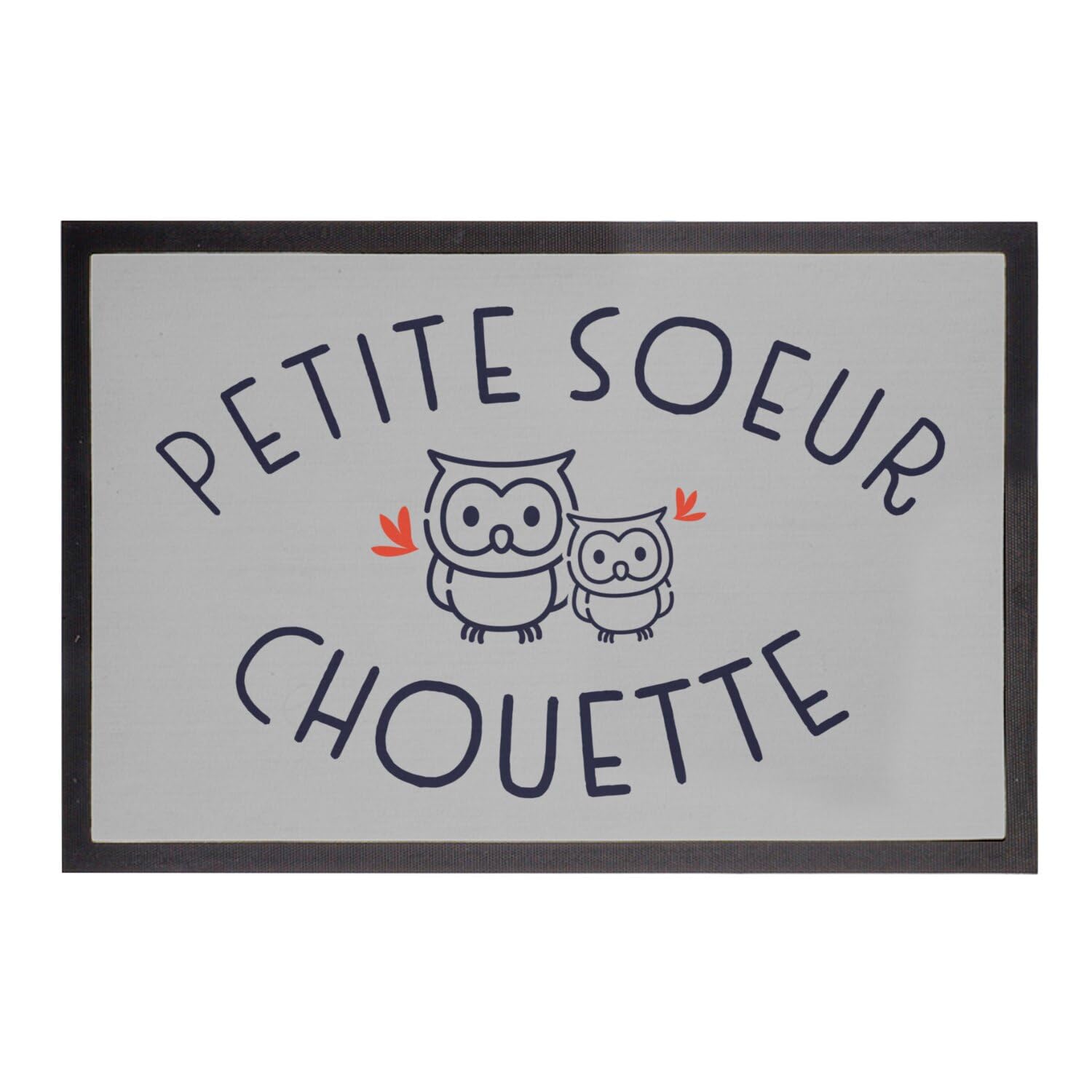 Paillasson gris 60x40cm chouette famille mignon cadeau idéal pour crémaillère