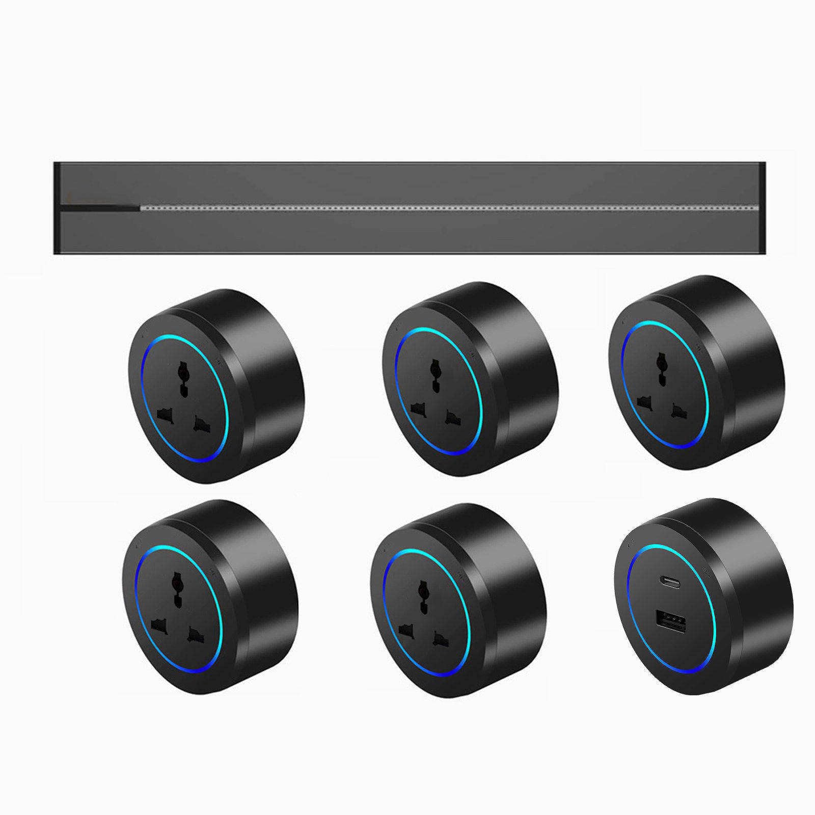 Power Strips Safe &amp; Powerful, Detachable Sockets for Convenience, Flexible Rotation &amp; LED Indication, Easy Installation Without Grooving(Black,100cm)