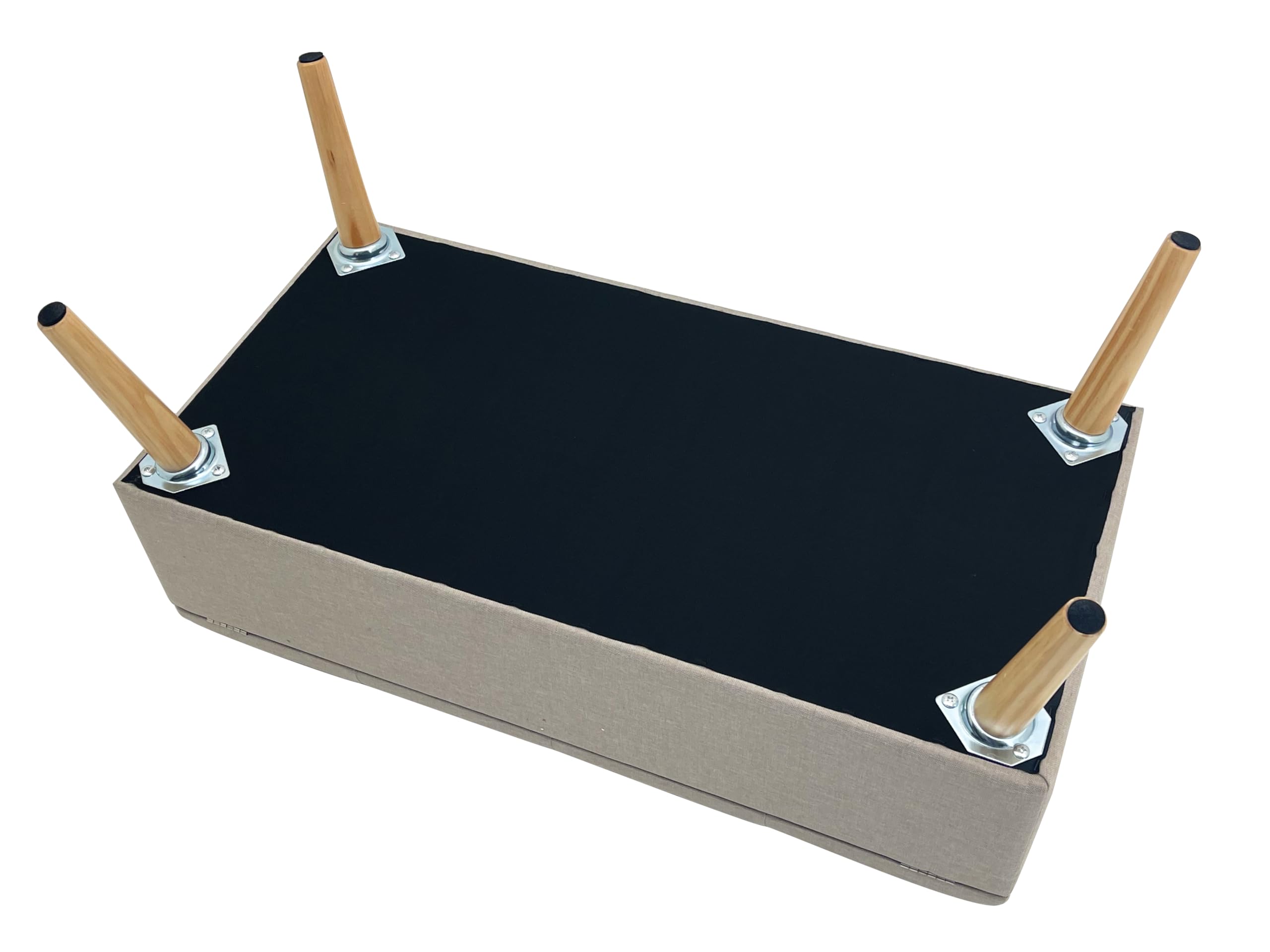 Zedelmaier Sitzbank mit Stauraum Sitztruhen Footstool Aufbewahrungsbox Stuhl Polstersitz aus Leinen Moderne Möbel (Beige Leinen)