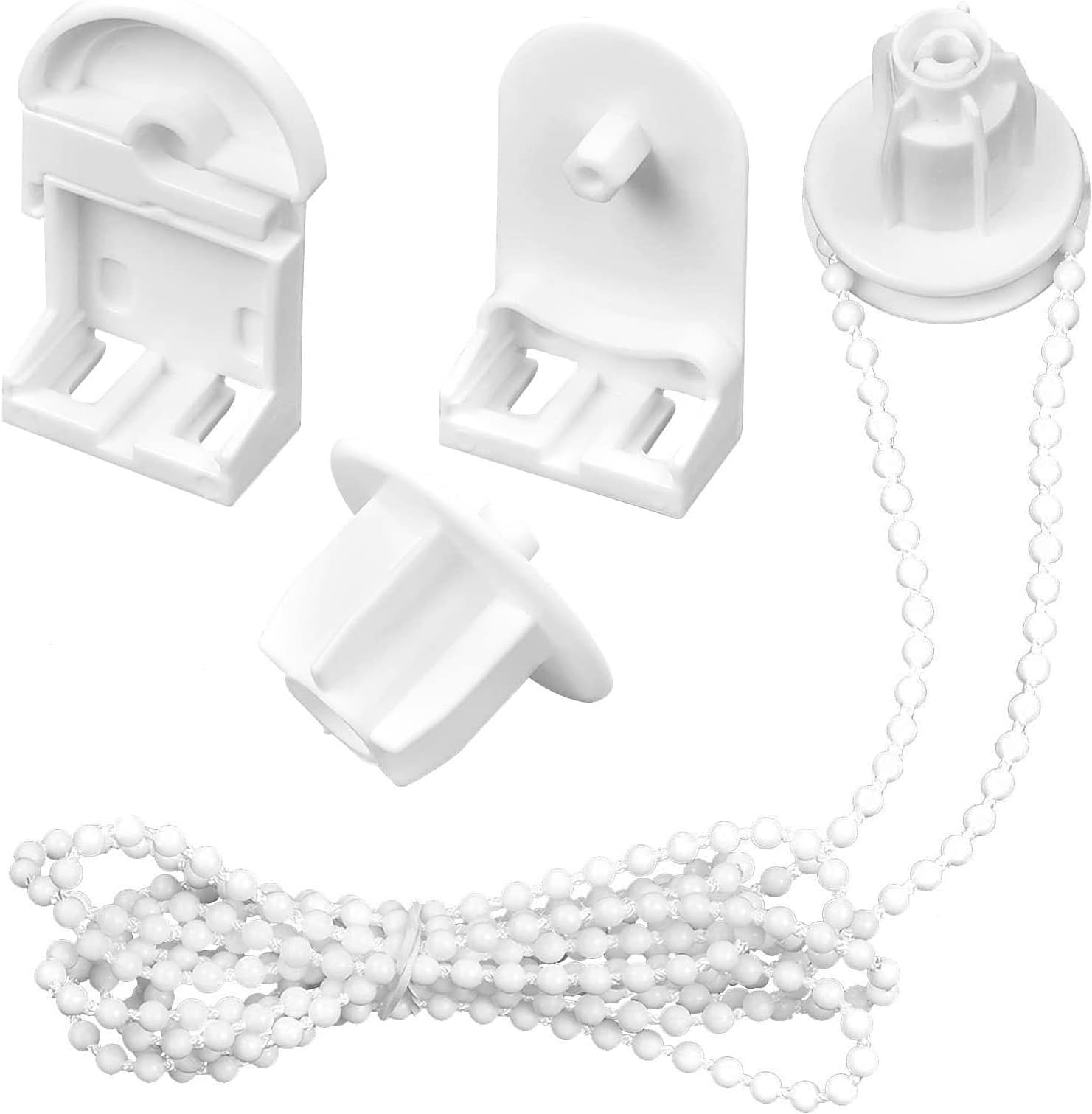 OBYJCA Roller Blind Spares, Roller Blind Fittings, 25mm Roller Blind Fittings, Roller Blind Brackets Curtain Roller Blind Accessories with 2M Beaded Chain Spare Kit for Windows Curtain Rods