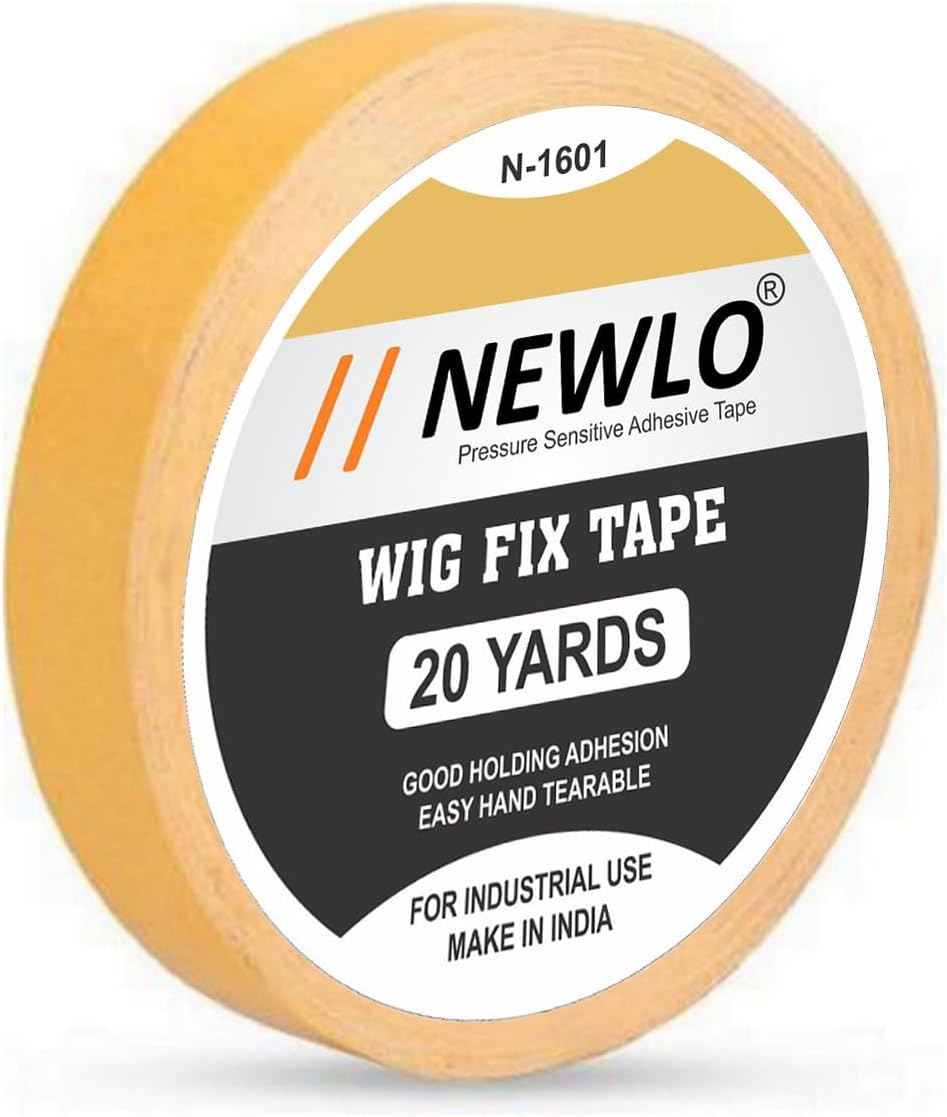 NEWLO Golden Cloth Hair Patch | Hair Wig Tape| Ultra Hold| Double-sided| Cotton-Cloth| Waterproof| Maximum Hold upto 2 weeks (20 Yard)