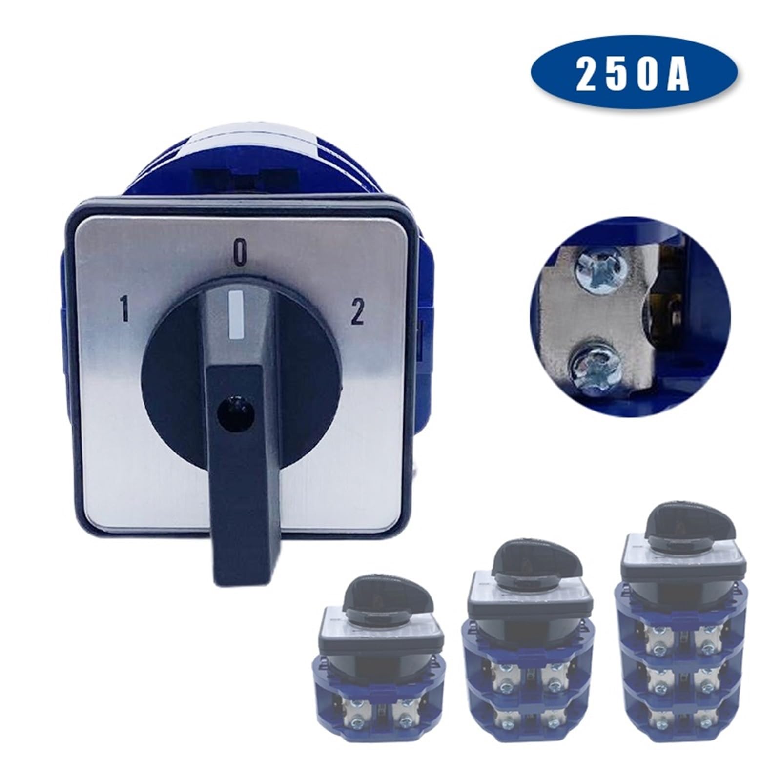 Interruptor de cámara giratorio de 250A, LW26-250 de tres posiciones, cambio Universal, fuente de alimentación Dual, Control de circuito inverso del Motor, 1 Uds.(1P 4Terminals-102)