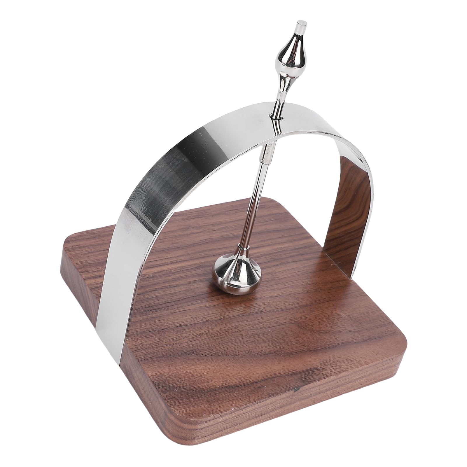 Servilletero Dispensador de Mesa Cuadrado con Barra Central de Metal, Bandeja de Nogal y Brazo con Peso para el Hogar, Cocina, Oficina, Restaurante, Cafetería y Bar