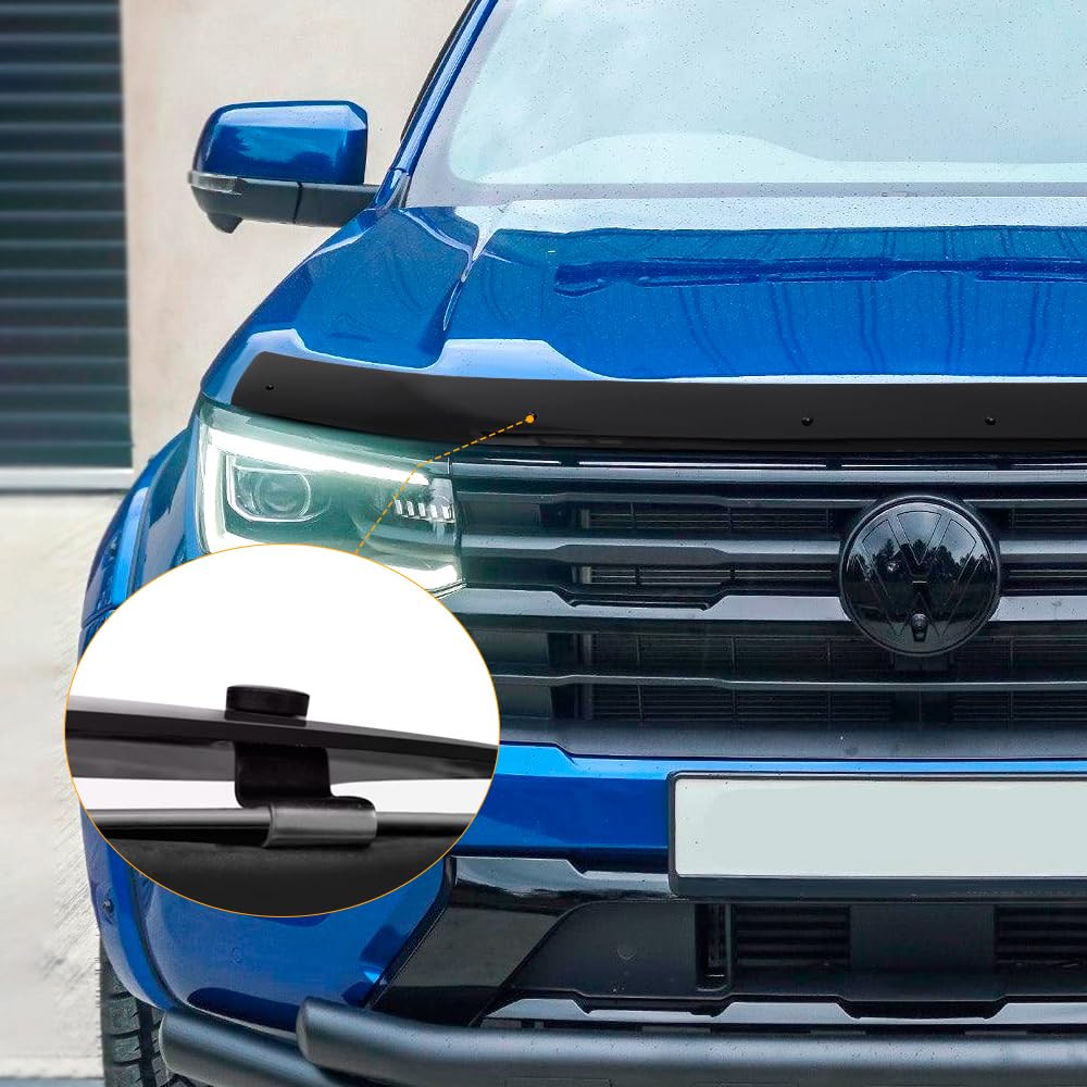 Protection de capot contre les chutes de pierres pour VW Amarok 2023-2026 V6, toutes les cabines, accessoire de pick-up, résistant aux UV, aux intempéries, en acrylique PMMA noir brillant