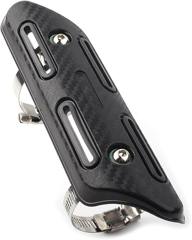 Zhisheng Motorcycle Exhaust Muffler Pipe Heat Shield Cover Heel Guard Protector ATV Go Karts Quads Universal for Suzuki, for HONDA, for Kawasaki, Husaberg, Sherco 4-Stroke Bikes ATVs, Black