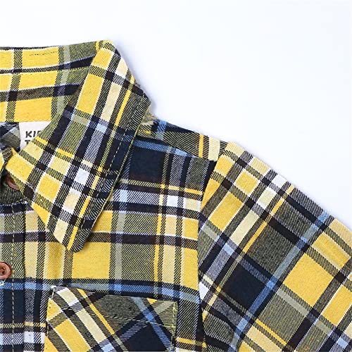 Kids Toddler Flannel Shirt Jacket Plaid Long Sleeve Lapel Button-Down Shacket Baby Boys Girls Fall Baby Winter Outwear3