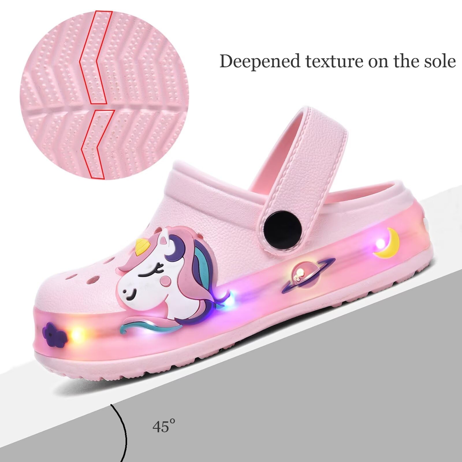GULAKY Clogs Kinder Hausschuhe Junge Pantoffeln Sandalen für Mädchen Gartenschuhe LED-Streifen Schlappen Kinder Latschen