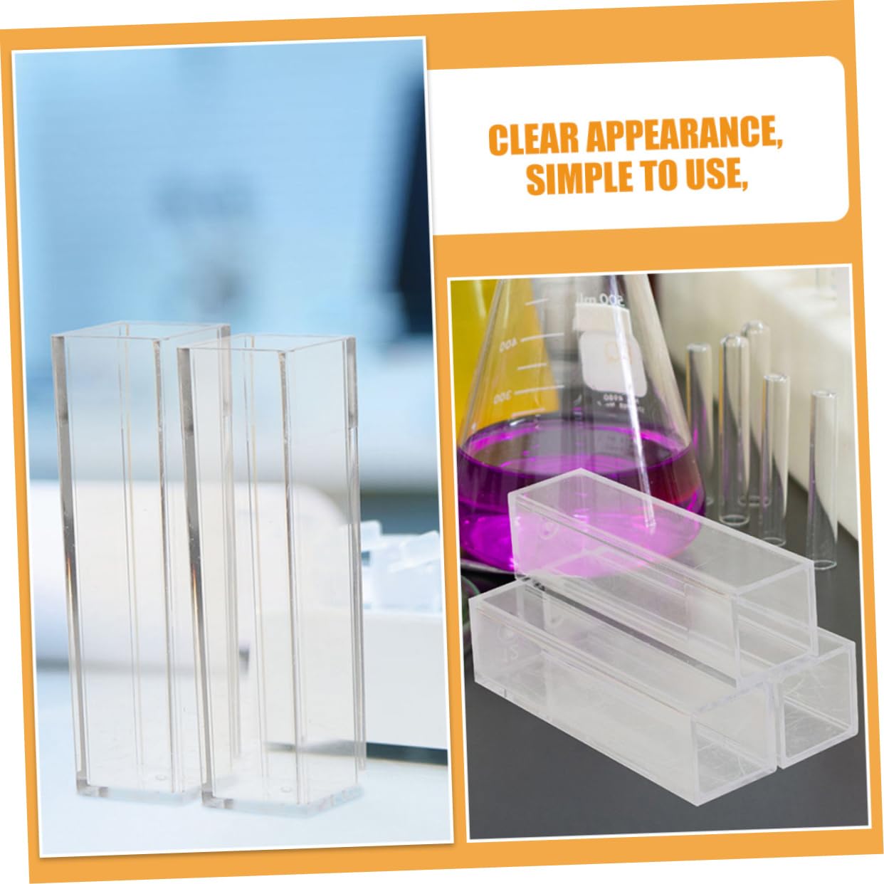 PRETYZOOM 3 Set Cuvetta Di Plastica Cuvette Trasparenti Cuvette in Plastica Trasparente Cuvette Professionali Piccole Cuvette Minicuvette Cuvette Precise Cuvette Di Plastica 8 Pezzi*3