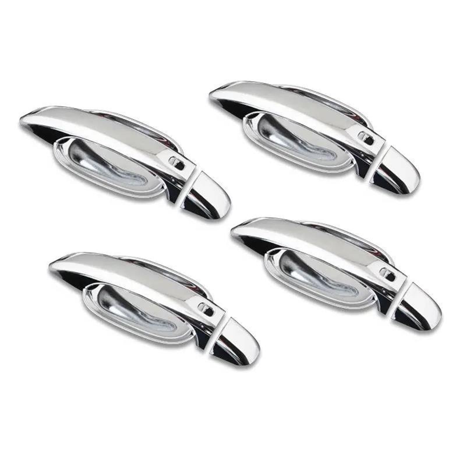 Griffschale Glänzender Schwarzer Chrom-Autotürgriff-Abdeckungsaufkleber-Styling-Zubehör Für Q5 2008 2009-2016(Silver Handle-Bowl)