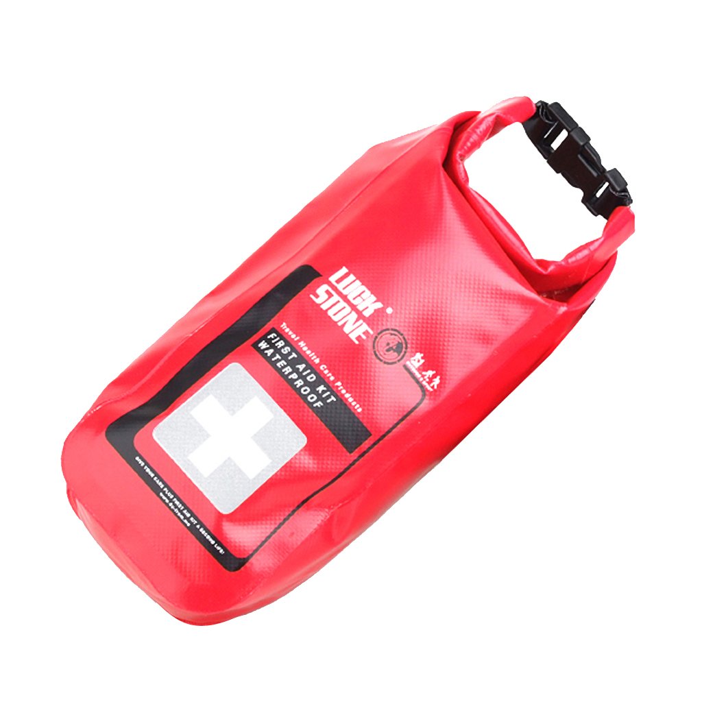 Kit de primeros auxilios de emergencia impermeable vacío bolsa seca rafting camping kayak, Juego de 5 (rojo), as described
