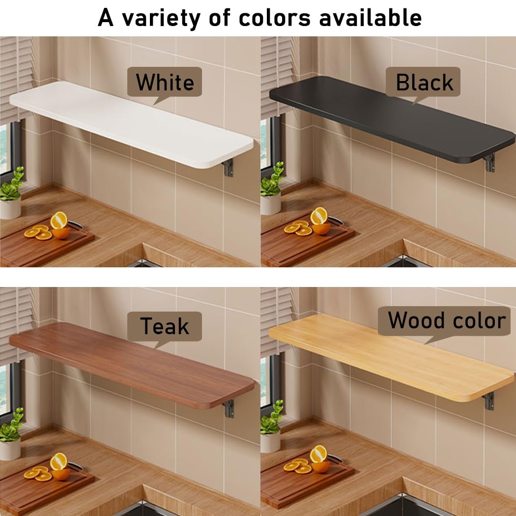Mesa plegable de pared de 80 x 40 cm, solución de cocina y comedor que ahorra espacio, diseño blanco portátil (100 x 30 cm, perfecta para espacios pequeños)