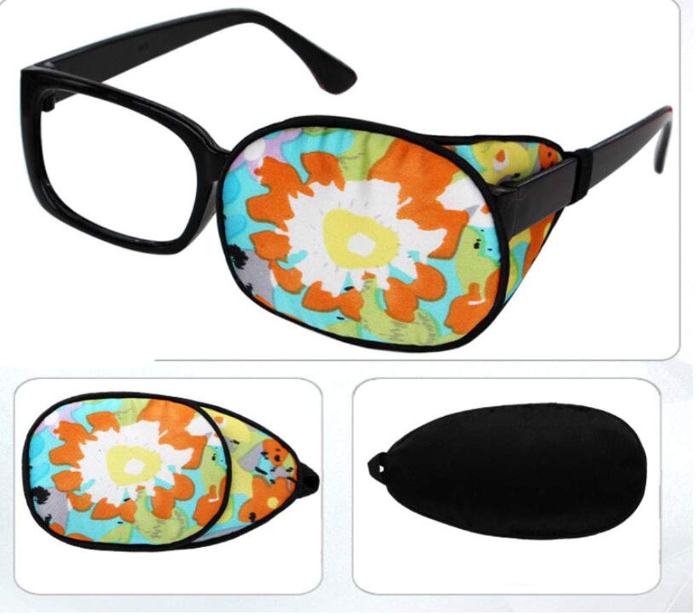 Kid/Adult Visual Acuity Recovery Silk Eye Mask Training Amblyopia Strabismus Corrected Lazy Eye Patches for Glasses(Yellow)