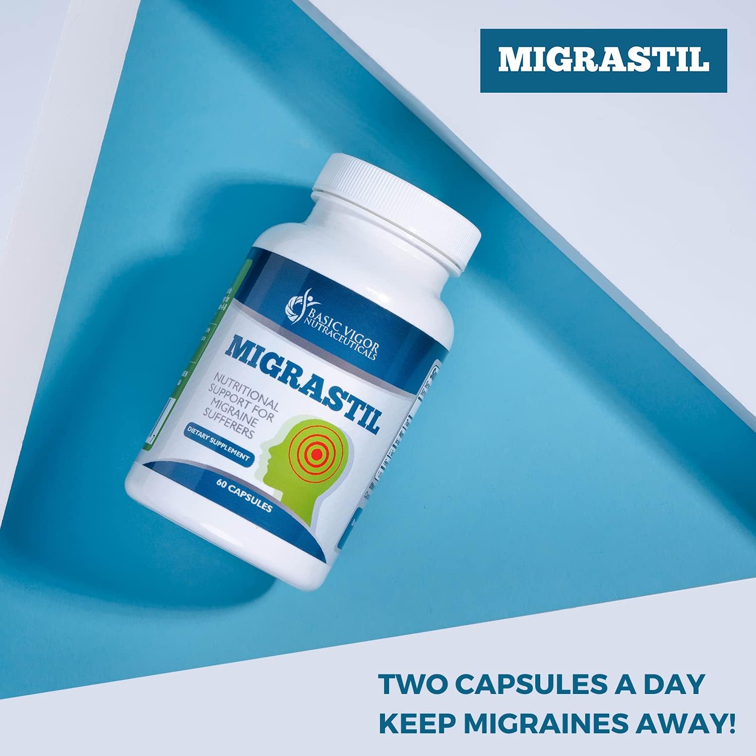 Migrastil Migraine Relief Capsules (60 Capsules) - Natural Vegetarian Migraine Supplement with Magnesium, Taurine, Feverfew, and Vitamin B1 for Migraine Relief- Minimize Migraines & Headaches : Health & Household