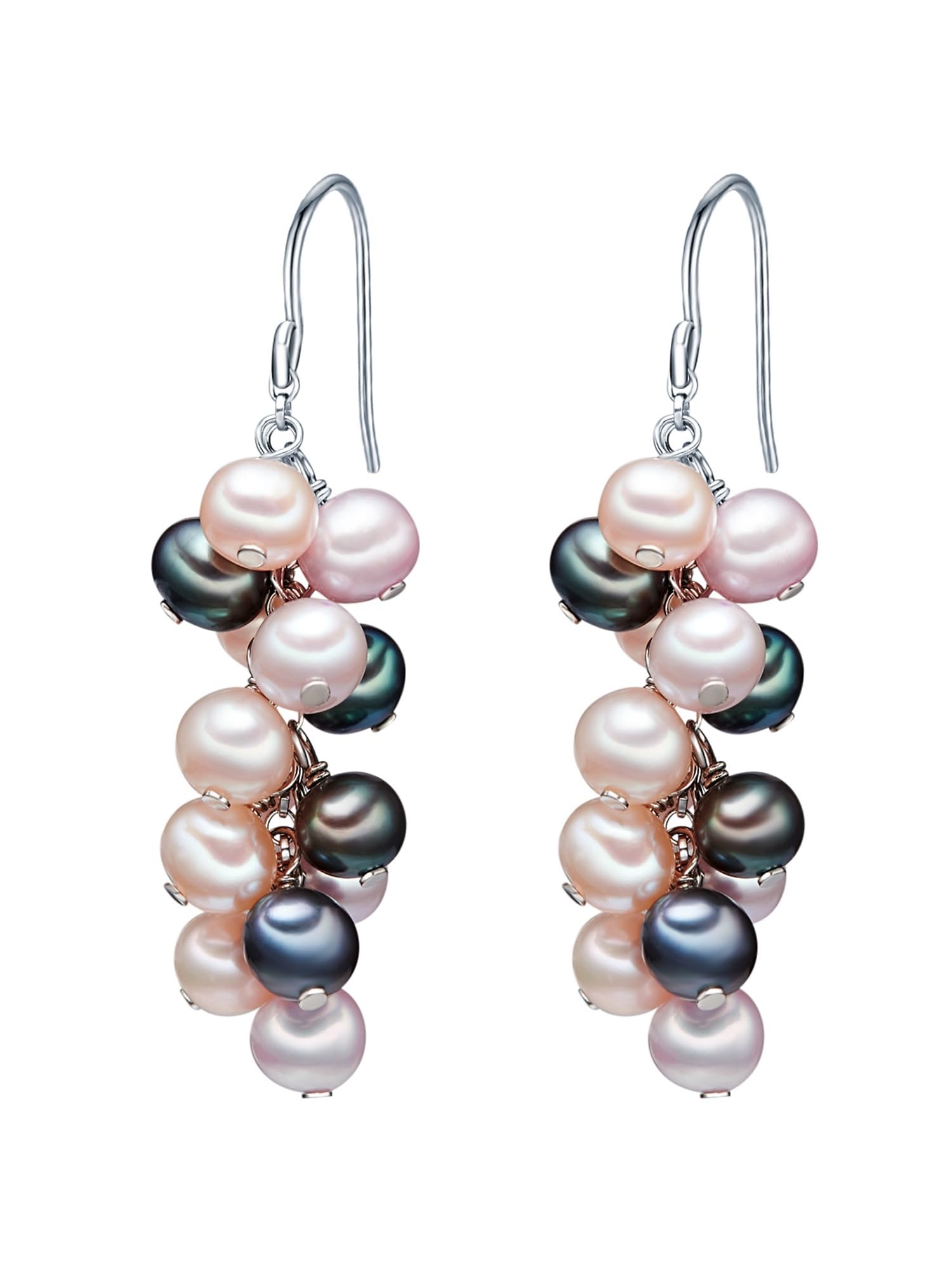 Orecchini pendenti con perle coltivate e diaman