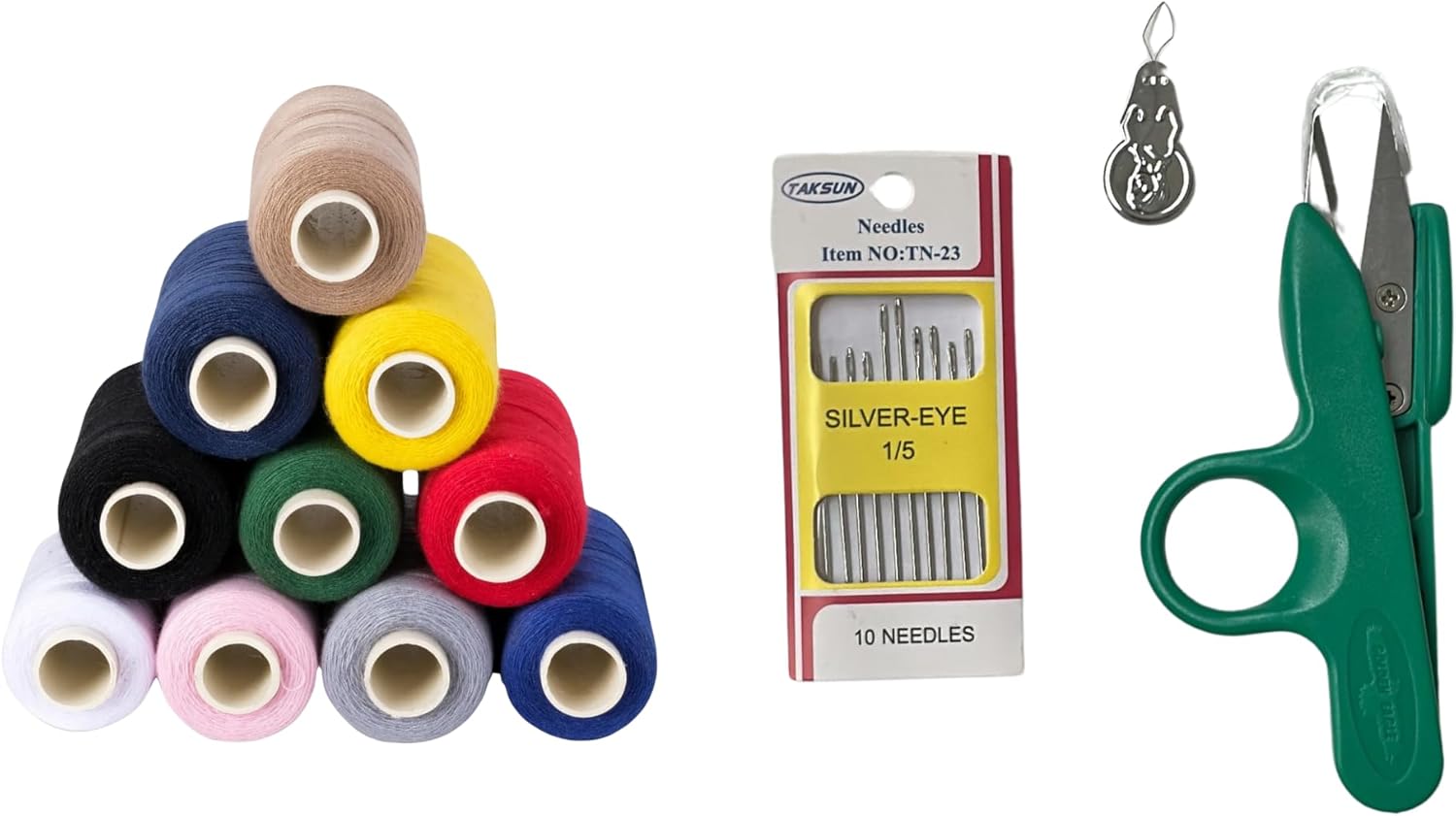 Colorful Serger Sewing Thread - 24 Cones Threads of 500 Yards Each Spool | Sewing Clips Quilting Materials Sewing Machines for Beginners and Heavy-Duty Sewing Machine Threads (24 Color)
