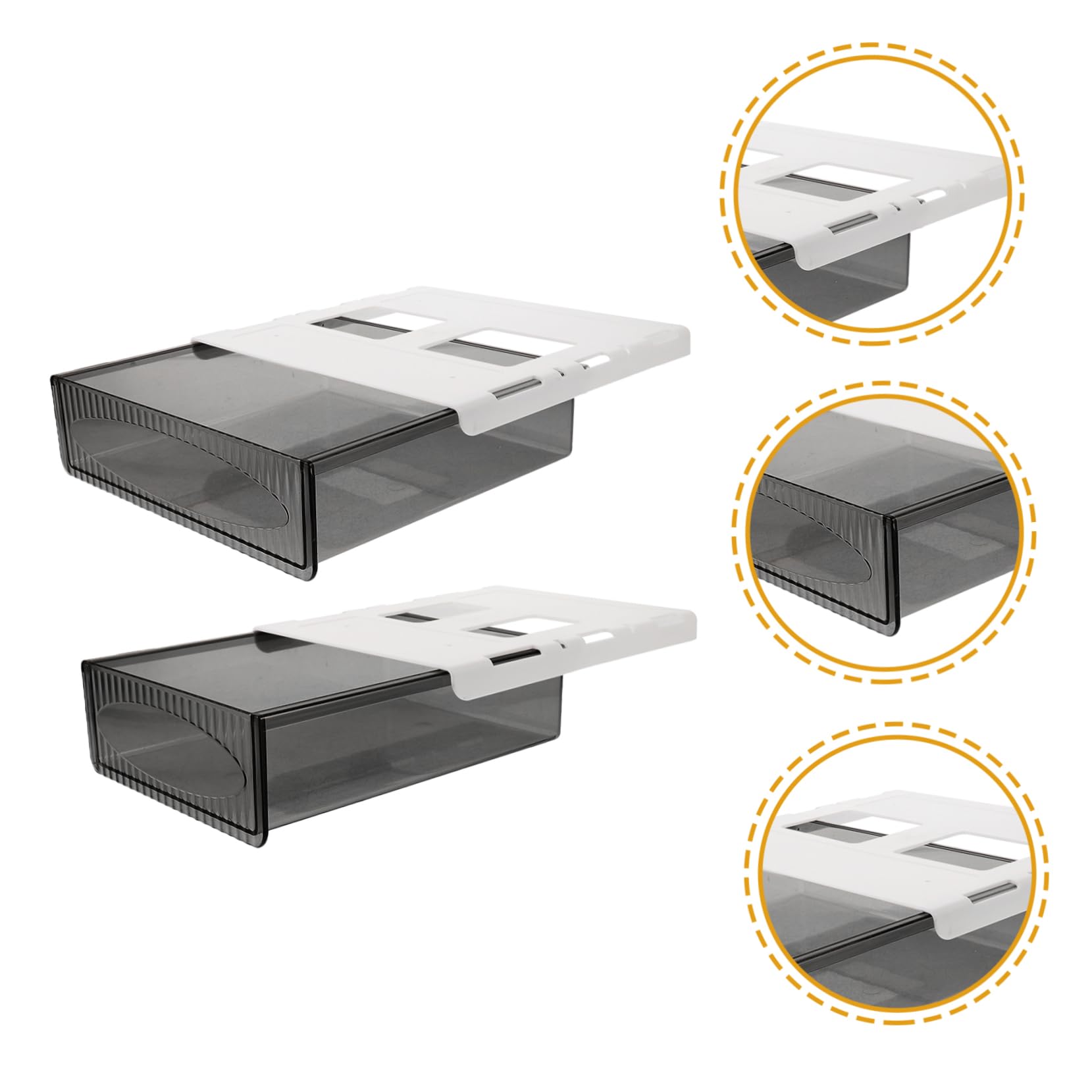 Mipcase 2pezzi Sotto la Scrivania Organizer per Scrivania in Buona Plastica Resistente e Durevole Facile da Aprire e Chiudere Salvaspazio per Uso Domestico e Ufficio