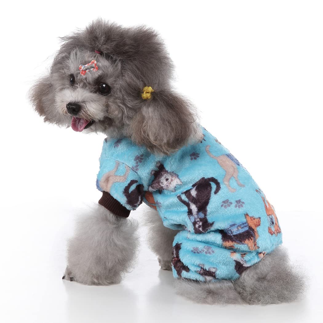 XIAOYU Halloween Pet Clothes Christmas Fuzzy Velvet Doggie Coat Dog Pajamas Pet Cold Weather Clothes Cat Apparel, Dog Pattern - Image 4