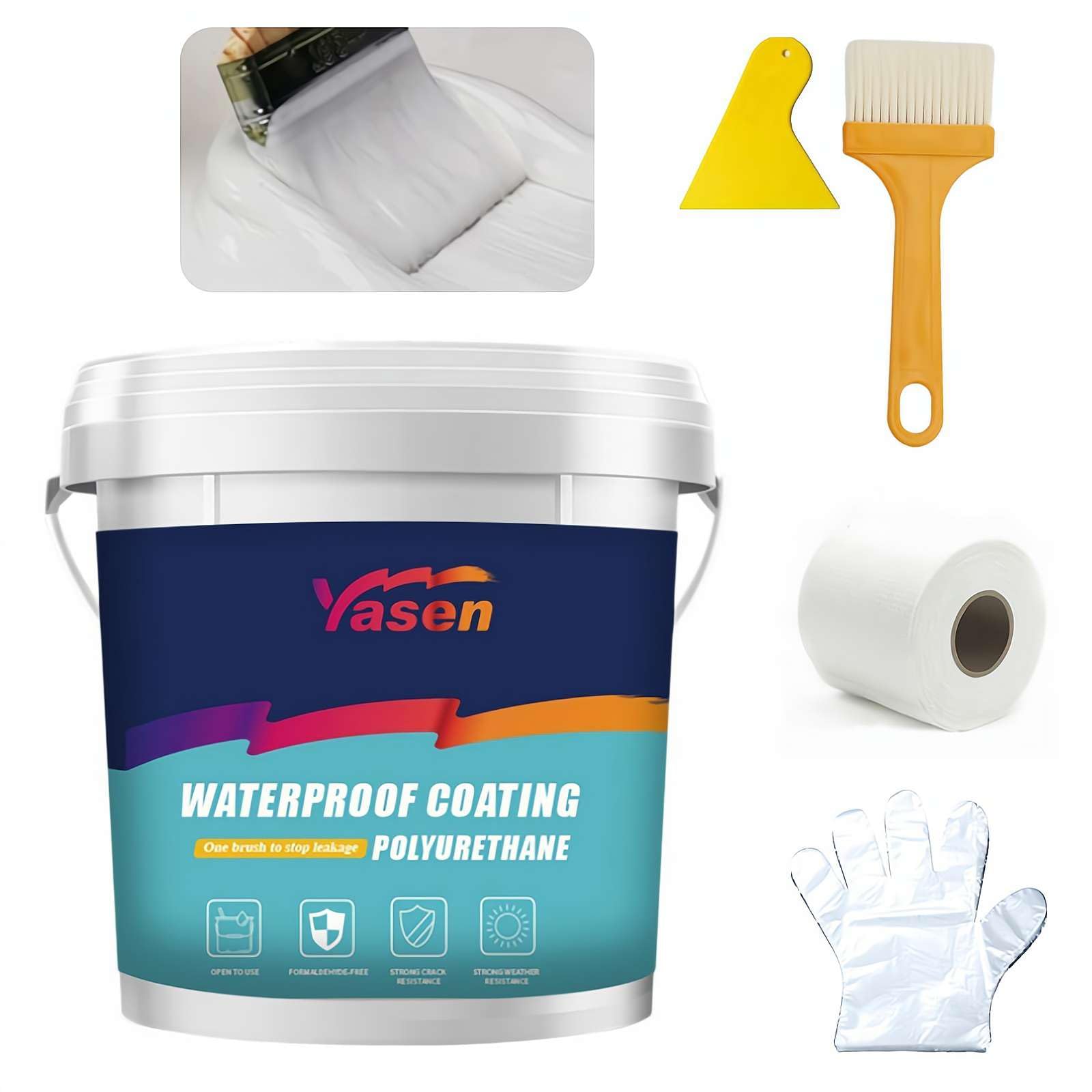 Polyurethane Waterproof Coating, 1000g Super Strong Water proof Anti-Leakage Agent, Polyurethane Waterproof Coating Sealant for Concrete Wood Outdoor Roof Walls Garden