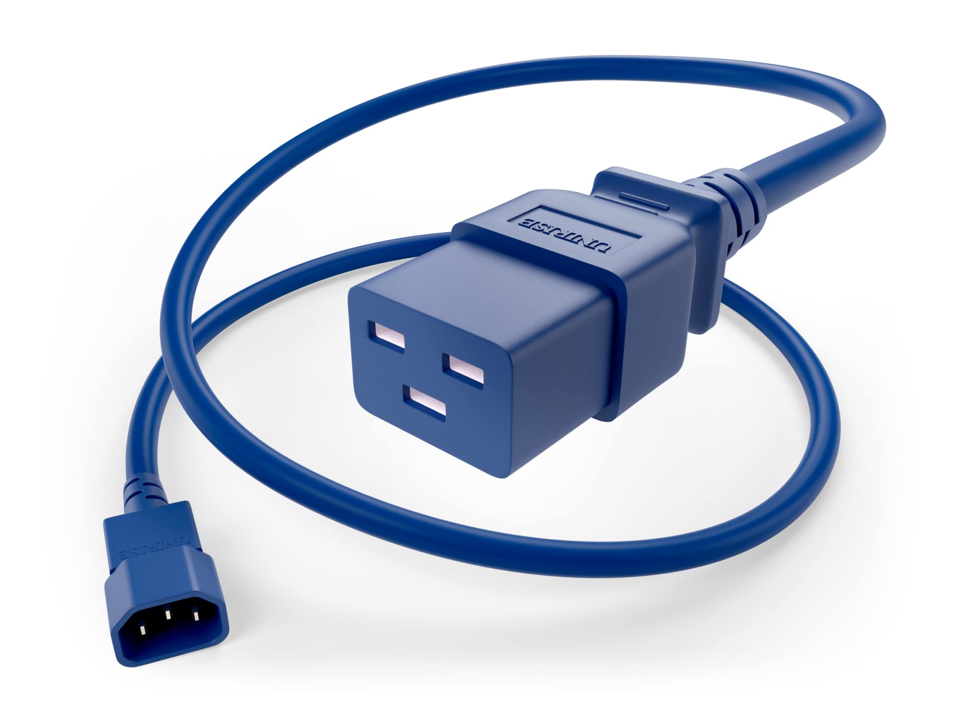 40 Pack UNC Group Power Cable IEC C14 to C19 15Amp 14AWG 250V SJT Jacket, Blue, 7 Foot