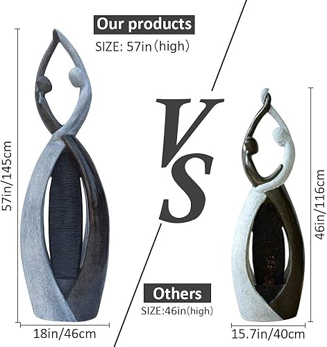 Miniatura 2 de Graceful Dancing Couple Fuente al aire libre 57 "Estatua de jardín de piedra fundida Fuente de agua grande de fibra de vidrio decorativas fuentes de