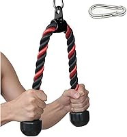 Vista 9 de Tricep Rope 27 & 36 inches 2 Colors Fitness Attachment Cable Machine Pulldown Heavy Duty Coated Nylon Rope with Solid Rubber Ends