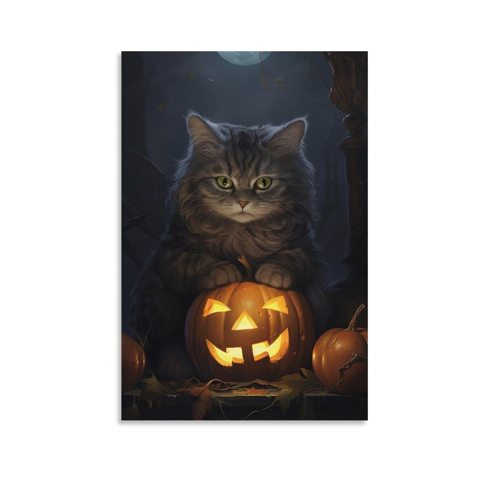 Niedliche Halloween-Grußkarte Mit Katze & Kürbis – Lustig Und Perfekt Für Katzenfans