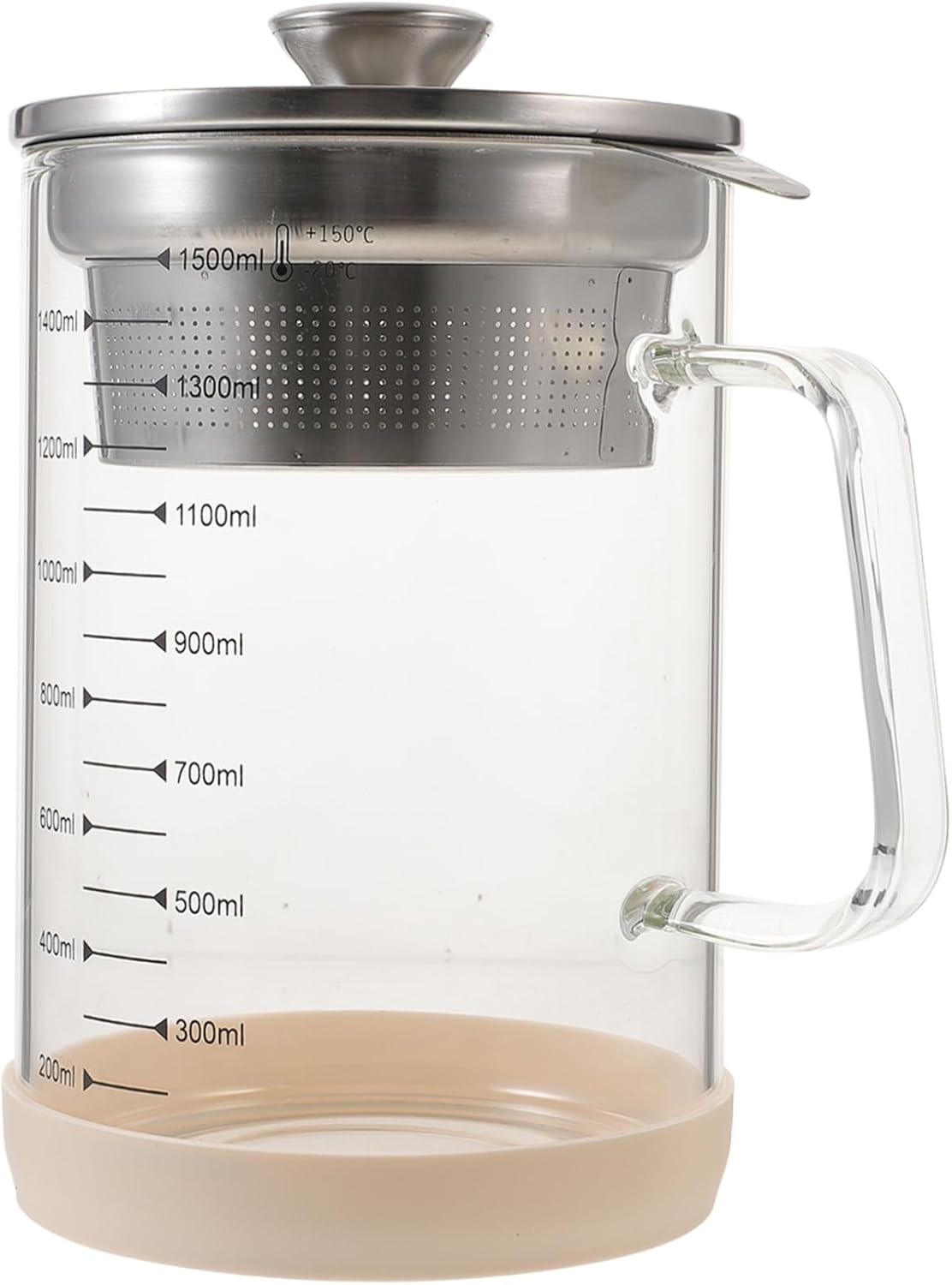 Alipis Glass Soy Milk Filter Jug Fine Mesh Strainer Milk Jar Tea Pot Collander