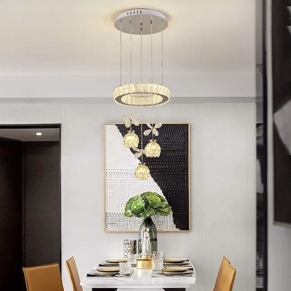 Lampe de plafond en cristal design créatif pour salon moderne et entrée