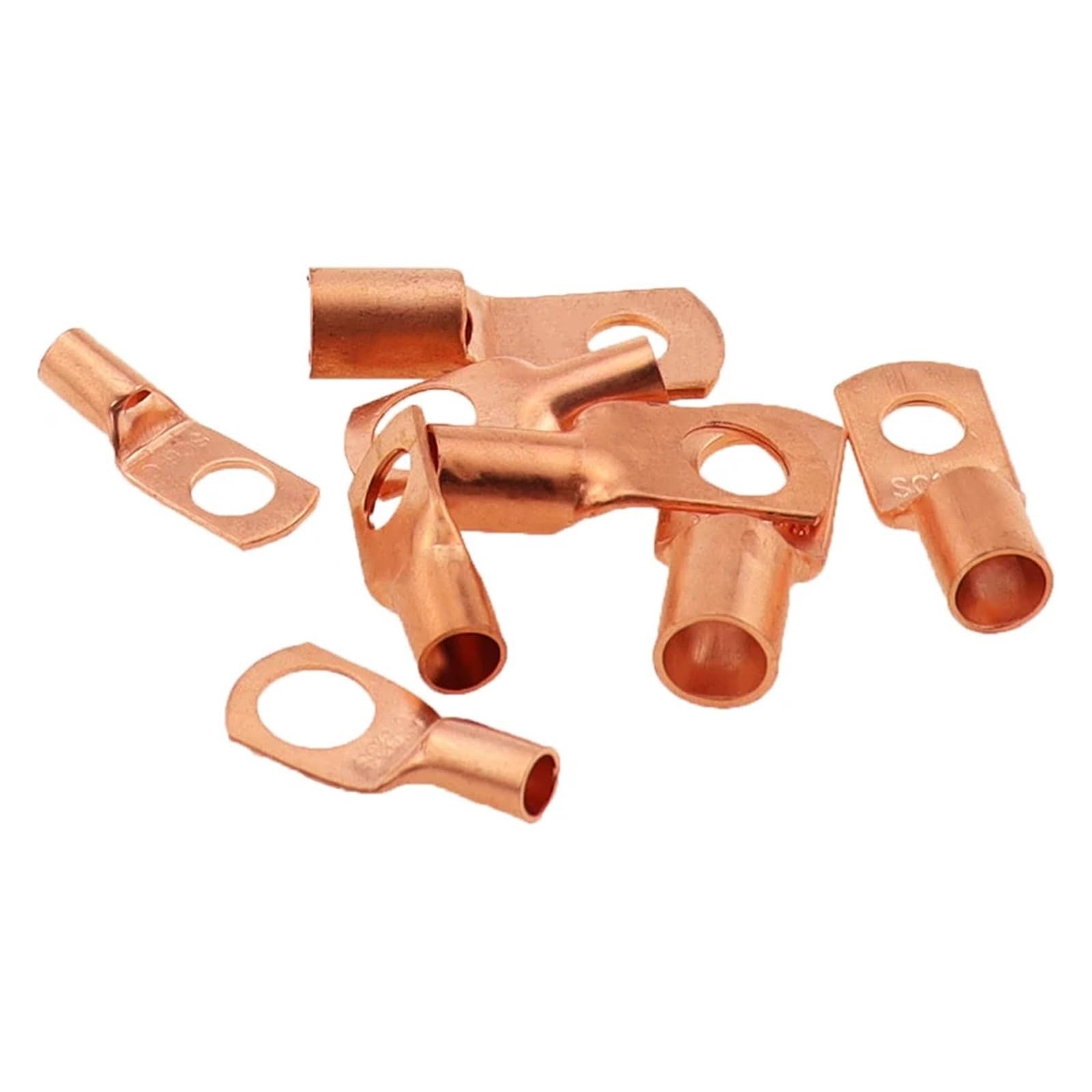 Conector de cable con anillo aislado, Conectores de cable de anillo de cobre, terminales de crimpado eléctrico, 10/25/50/100 piezas, múltiples especificaciones(100pcs,SC25-8)