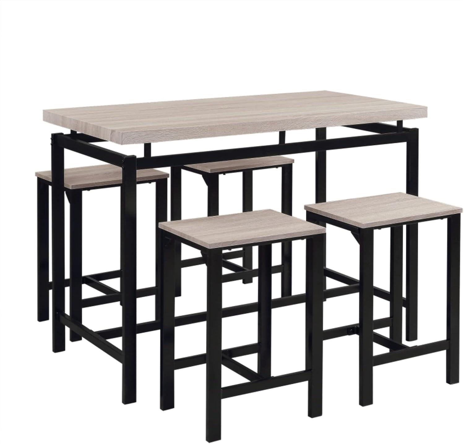 Juego de comedor de 5 piezas con mesa de comedor con 4