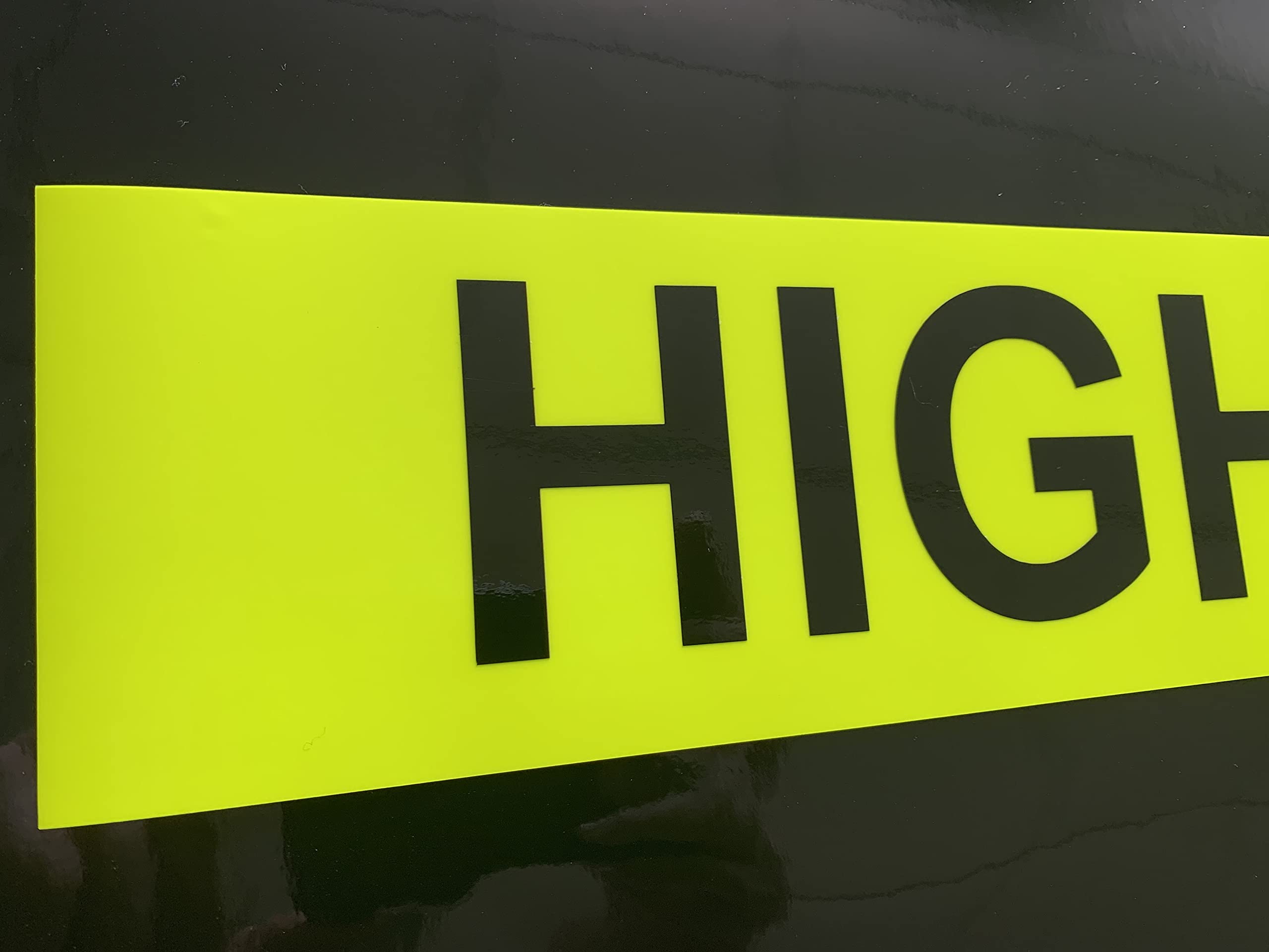 Highway Maintenance Vehicle Signs - Fluorescent Yellow for Compliancy - Magnetic or Self Adhesive Sticker - Traffic Signs/Road Works/Construction (Sticker, 1180x120mm)