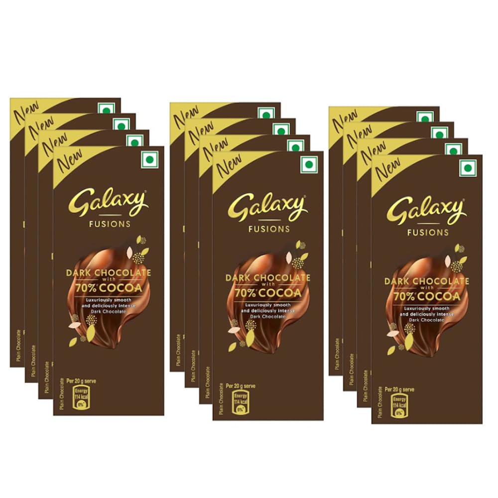See full amazon price history chart for Galaxy Fusions Silky Smooth Dark Chocolate Bar | Made with 70% Cocoa | Luxuriously Smooth & Deliciously Intense Chocolate | Intense Dark Chocolate for Sharing | 27.5 g | Pack of 12 Galaxy Fusions Silky Smooth Dark Chocolate Bar | Made with 70% Cocoa | Luxuriously Smooth & Deliciously Intense Chocolate | Intense Dark Chocolate for Sharing | 27.5 g | Pack of 12 (B0CJ719H97) Amazon Price History, Amazon Price Tracker