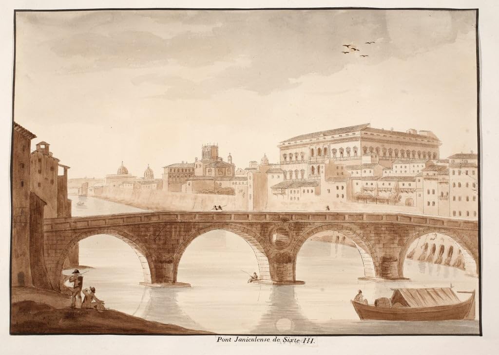 DLZJYIQV Famous Poster Art Print Canvas Art Picture Ponte Sisto by Agostino Tofanelli for Home Decor 60x90cm