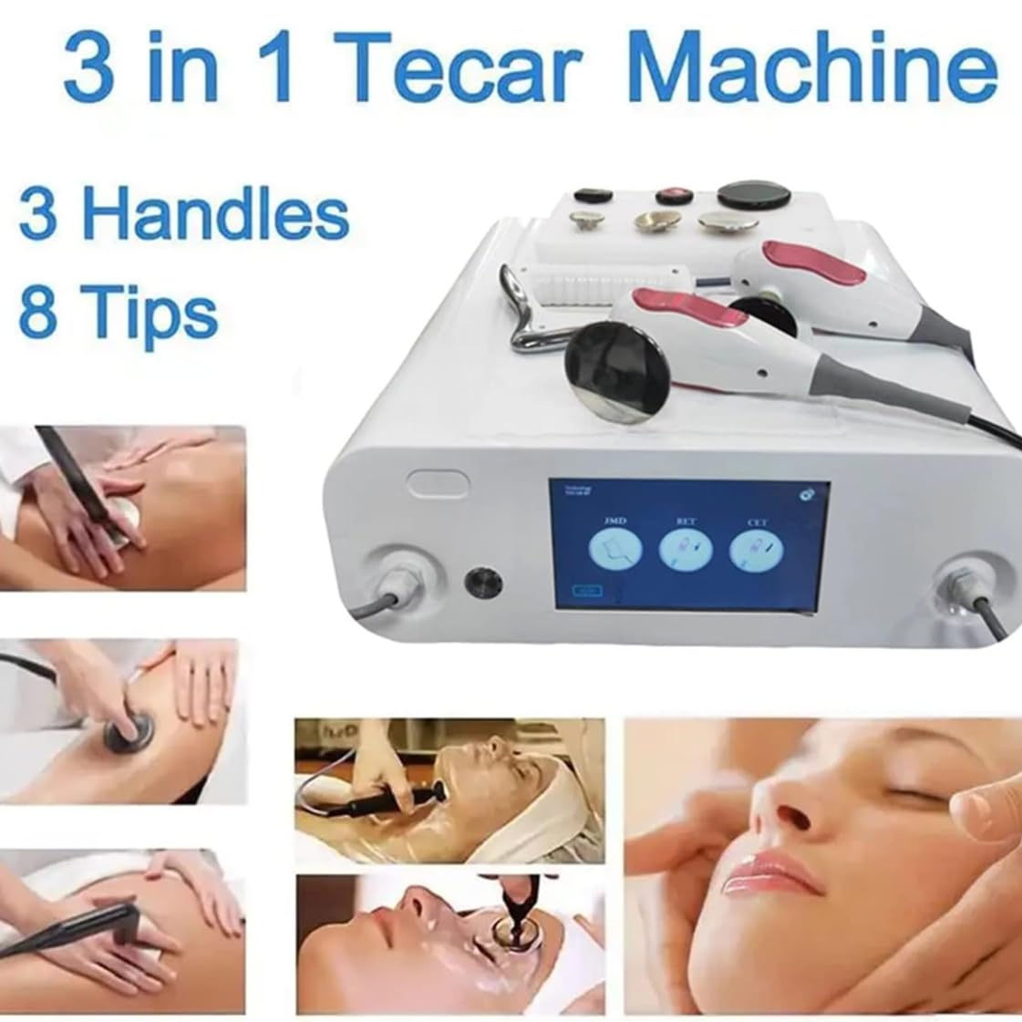 Máquina de Adelgazamiento Profundo de 448 khz, máquina de Terapia de radiofrecuencia Tecar, diatermia, Fisioterapia, Masaje de Calor Profundo, máquina de Belleza de Lifting Facial