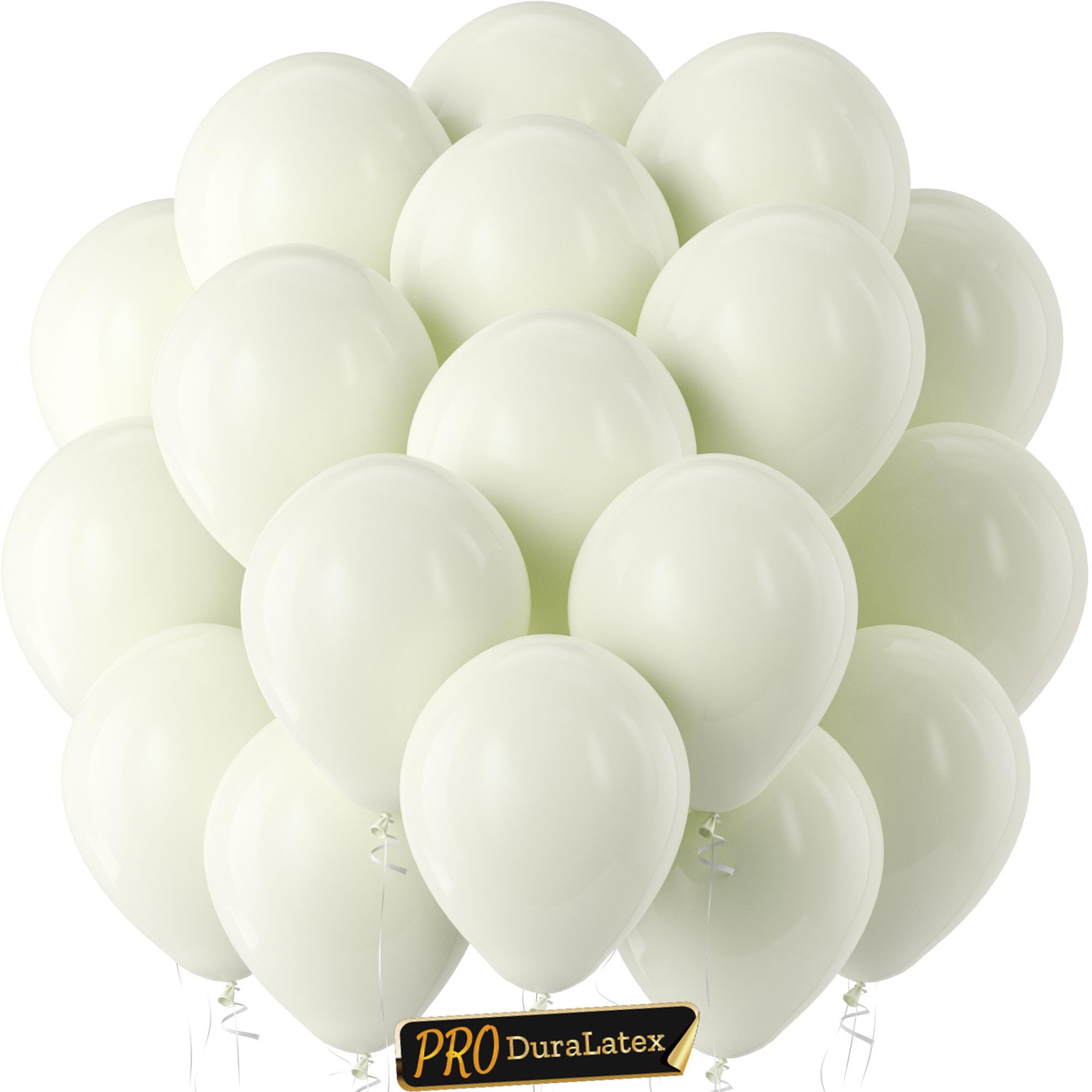 Bezente Pro Duralatex Ivory White Extra-Thick Balloons 120 Pack 10 inch