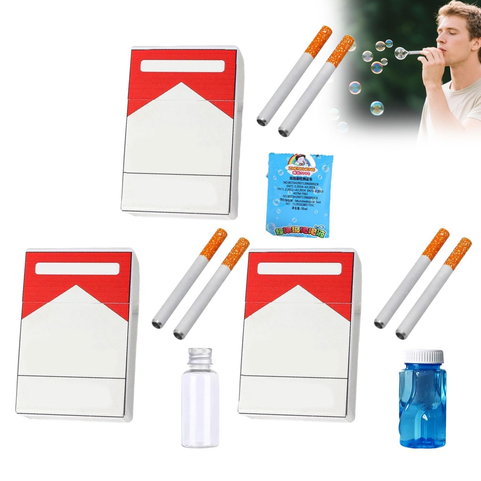 3 Set Bubble Cigarette Machine for Men Women, Fake Cigarette Stress Relief Toy Mini Bubble Blowing Cigarette Bubble Blower Bubble Wands Wedding Birthday Christmas Party Favors Gift (D) Toys &
