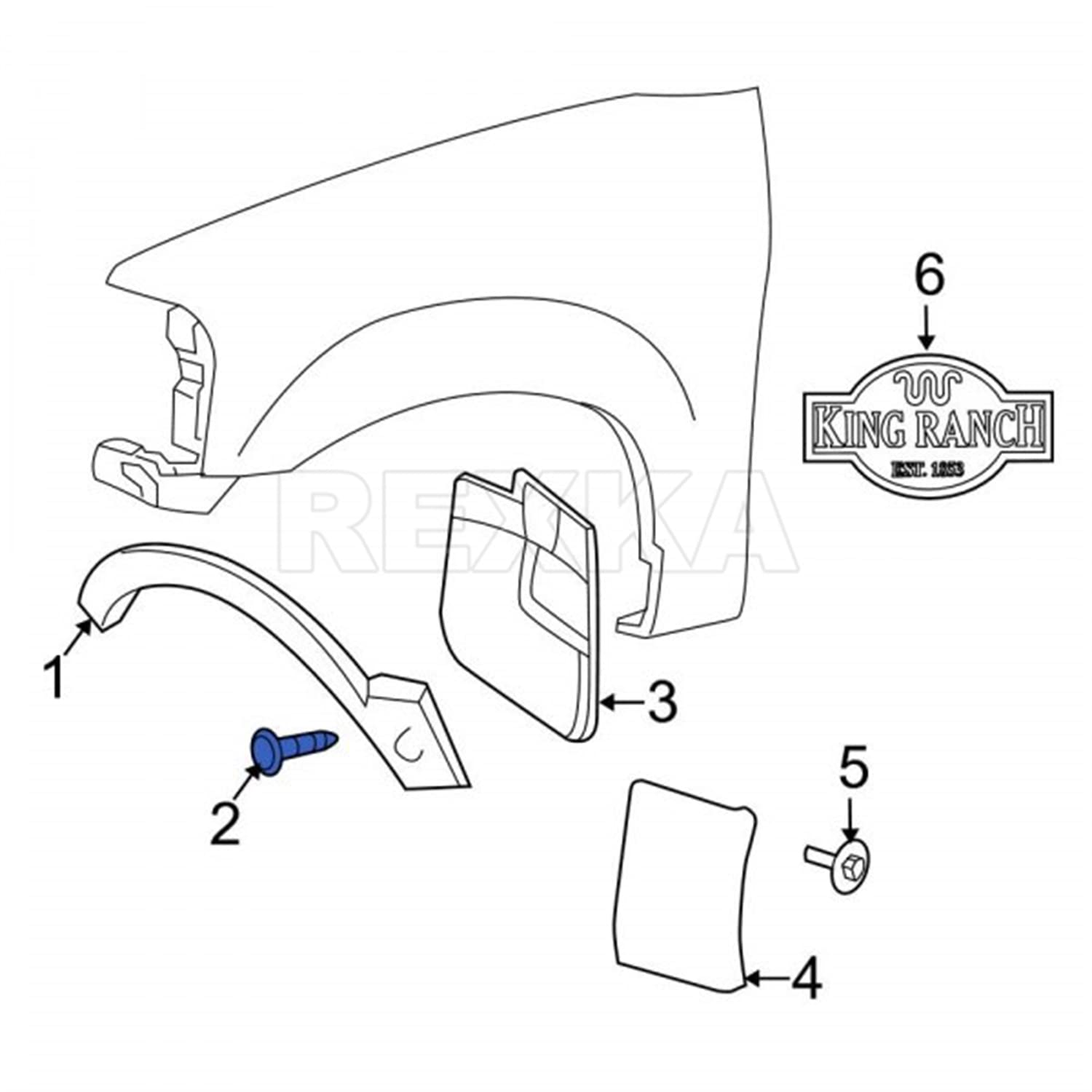 Rexka 40pcs Wheel Opening Molding Clip Retainer Compatible with Ford