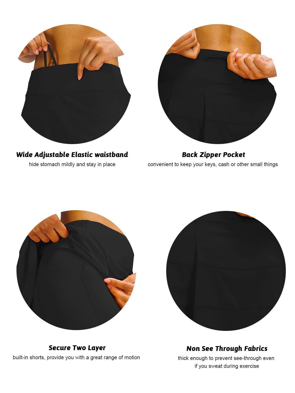 MEIVSO Faldas plisadas de tenis para mujer, con bolsillos, pantalones cortos integrados