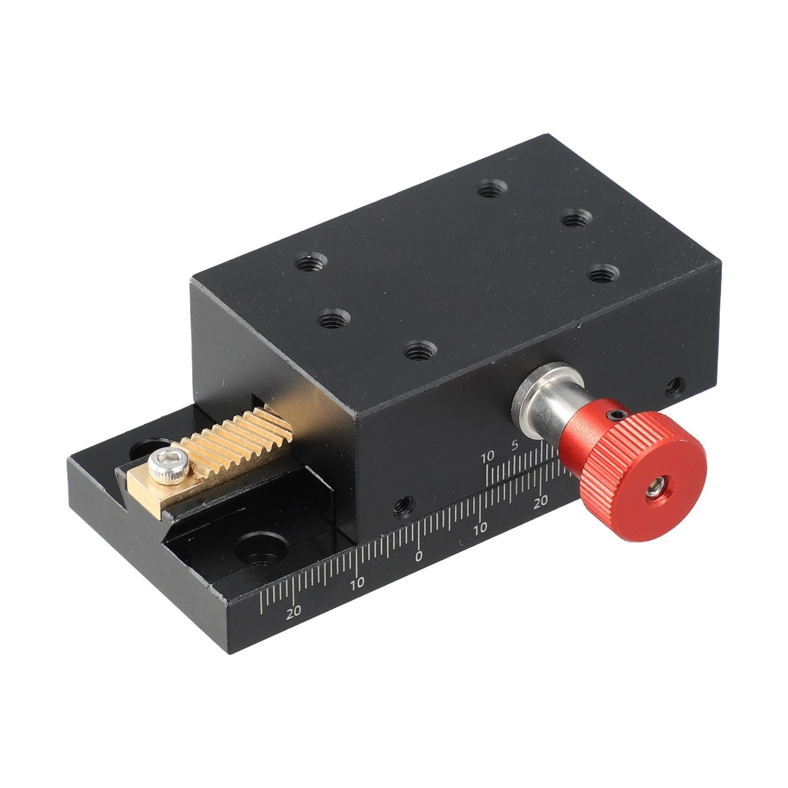 X-Achsen-Schwalbenschwanz-Rillenschieber, lineare Bühne mit Zahnstange und Ritzel, 40 mm Hub, CNC-Aluminiumlegierung für präzise Positionierung und Ausrüstungseinstellung, Schwarz