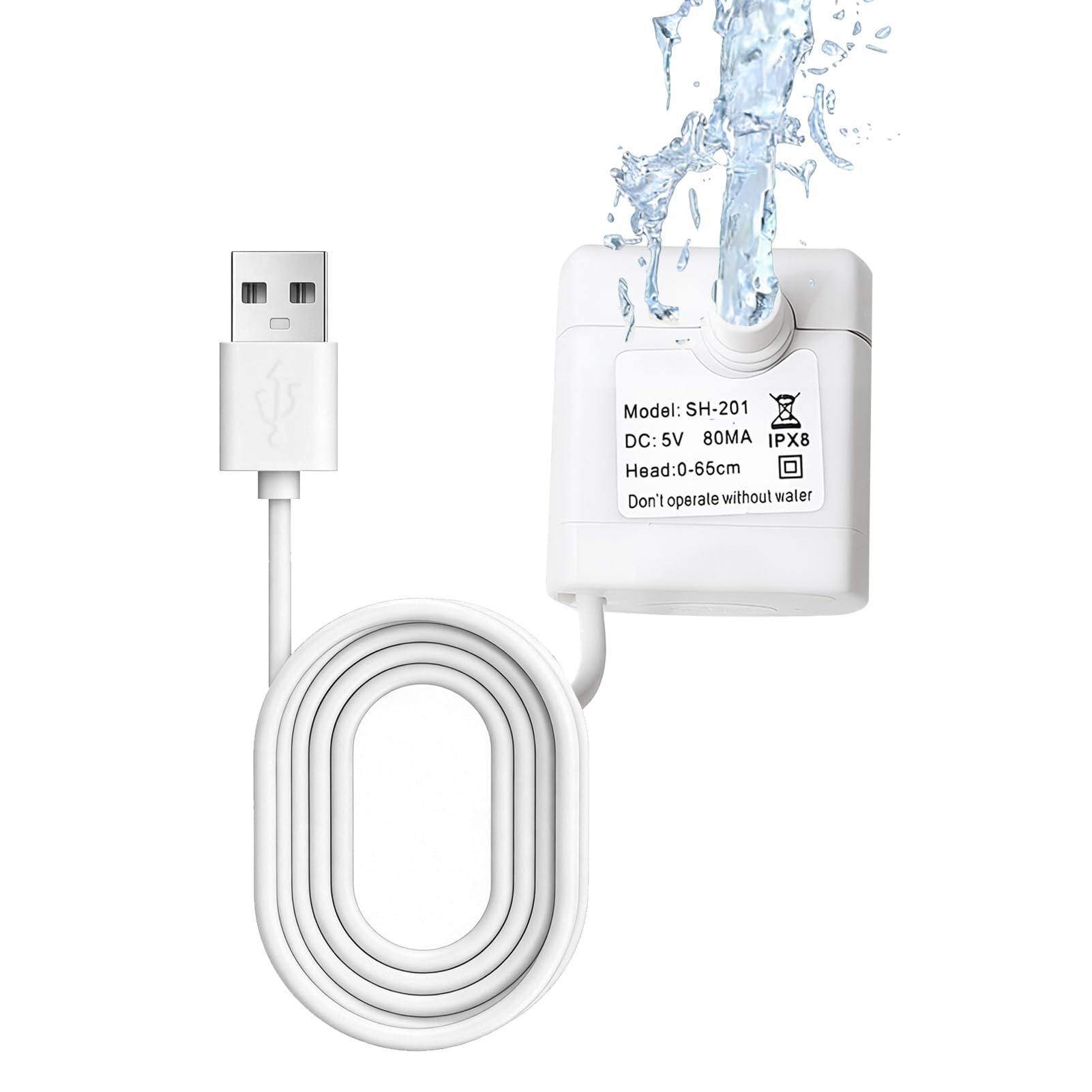 Pompe à Eau de Fontaine pour Chat, Silencieuse Fontaine à Eau pour Chat, 5 V Animal de Compagnie Remplacement, Pompe Universelle Compatible Fontaine à Eau pour Animaux de Compagnie,Débit Réglable