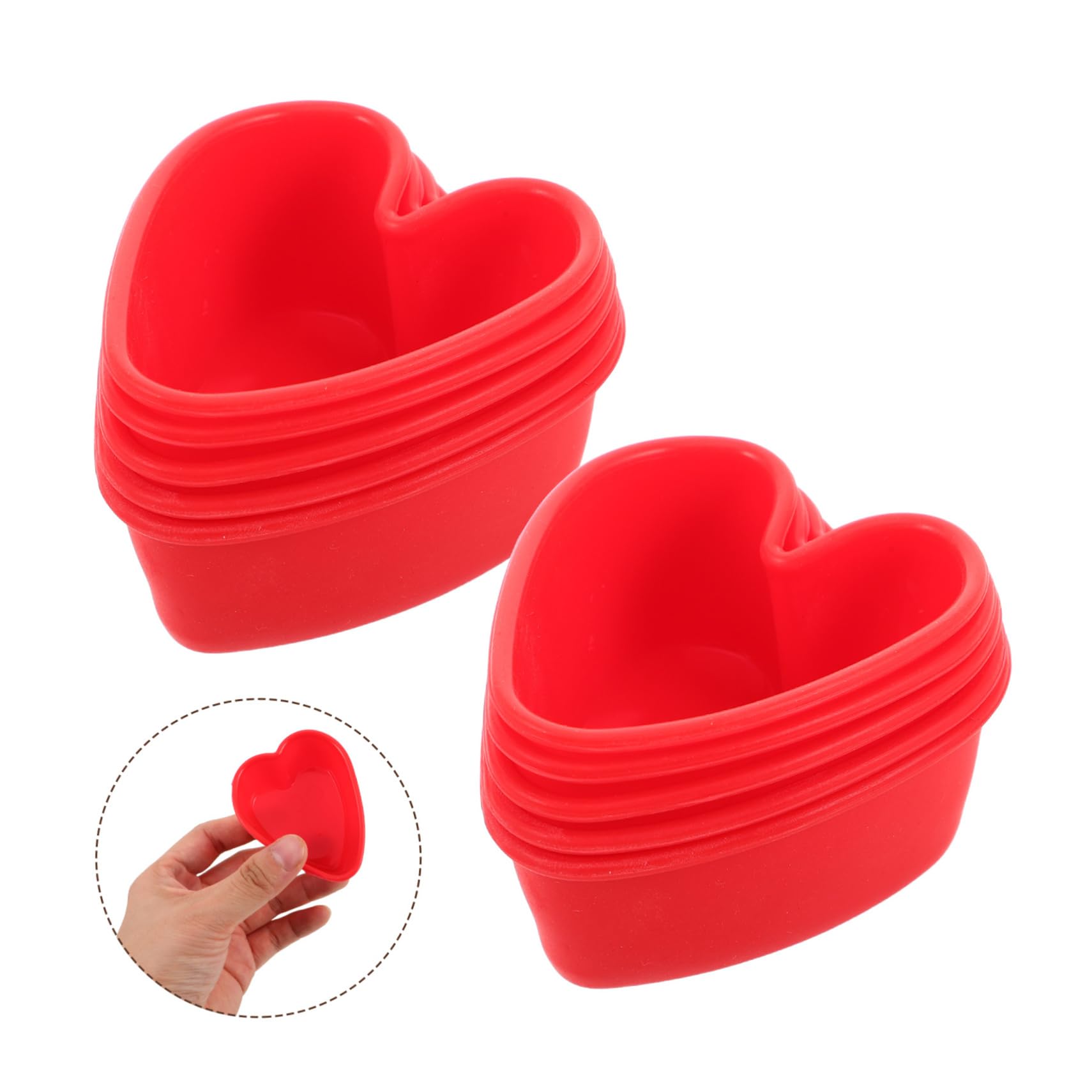 IMIKEYA 50piezas Molde de Silicona Forma de Corazón Pequeño para Hornear Cupcakes y Tartas Antiadherente para Dulces y Pasteles