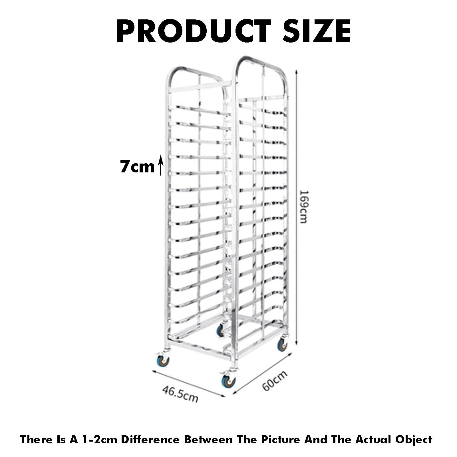 Scaffale da Forno Mobile con Ruote, scaffale Portatile a 12/15 Ripiani per la Cottura del Pane, Attrezzatura da Forno Resistente per cucine domestiche e Commerciali.