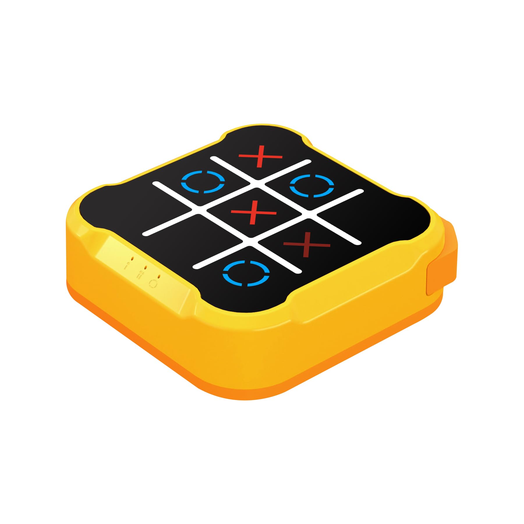 Tic Tac Toe Bolt Game, 3-in-1 Handheld Puzzle Console for Memory & Education, Portable Travel Board Games for Kids Adults, All Ages Birthday Gift (Yellow Orange)