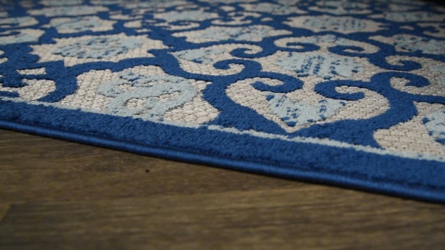 Tapete decorativo rectangular 4x6 gris claro y azul miniatura 7