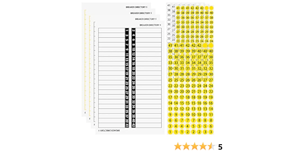 Amazon.com : 10 Sheet Breaker Panel Labels Adhesive Circuit ...